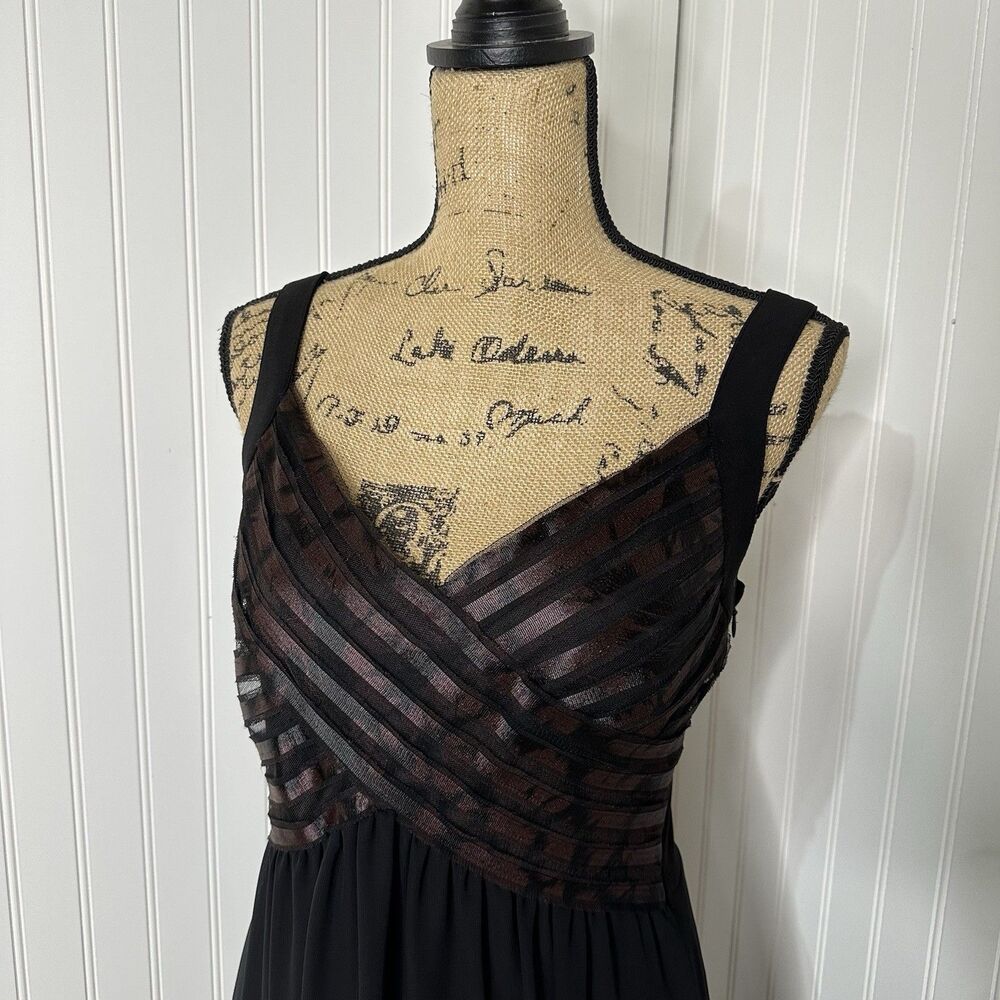 Whimsigoth Black Mesh Maxi Dress Sz 14 Dark Romantic Witchy Formal Robbie Bee - Picture 14 of 16